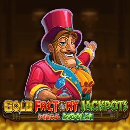 Try Gold Factory Jackpots Mega Moolah slot by Aurum Signature Studios on spinaltocasino.eu – logo image